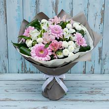 Букет цветов из:  Герберы, Альстромерии и Хризантемы #REPLACE_PRED# Сибирцево