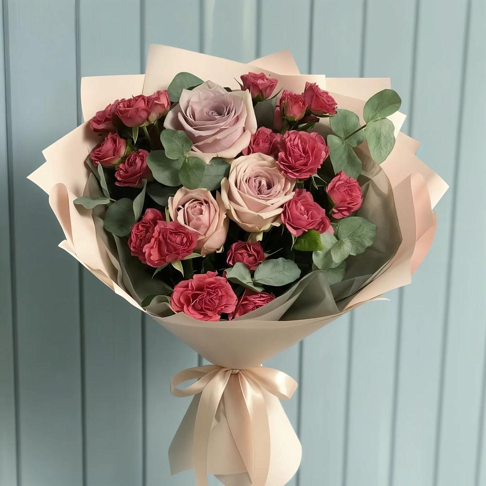 Букет цветов из: Гвоздики и Розы в Сибирцево