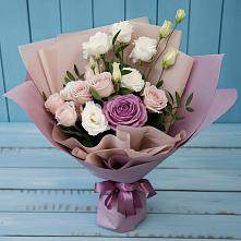 Букет цветов из:  Розы и Лизиантусы в Сибирцево